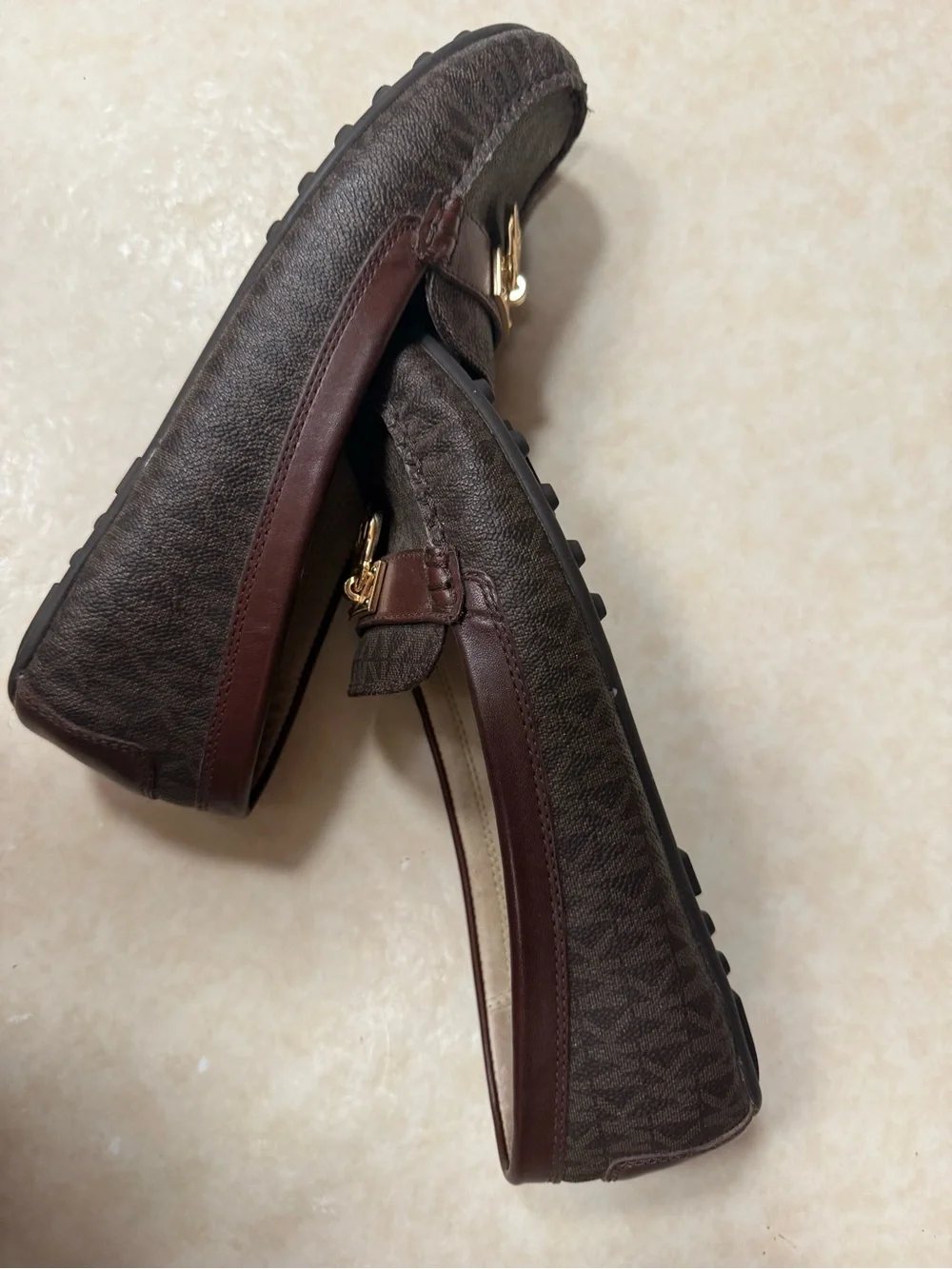 Michael Kors Hamilton brown logo loafers 81/2